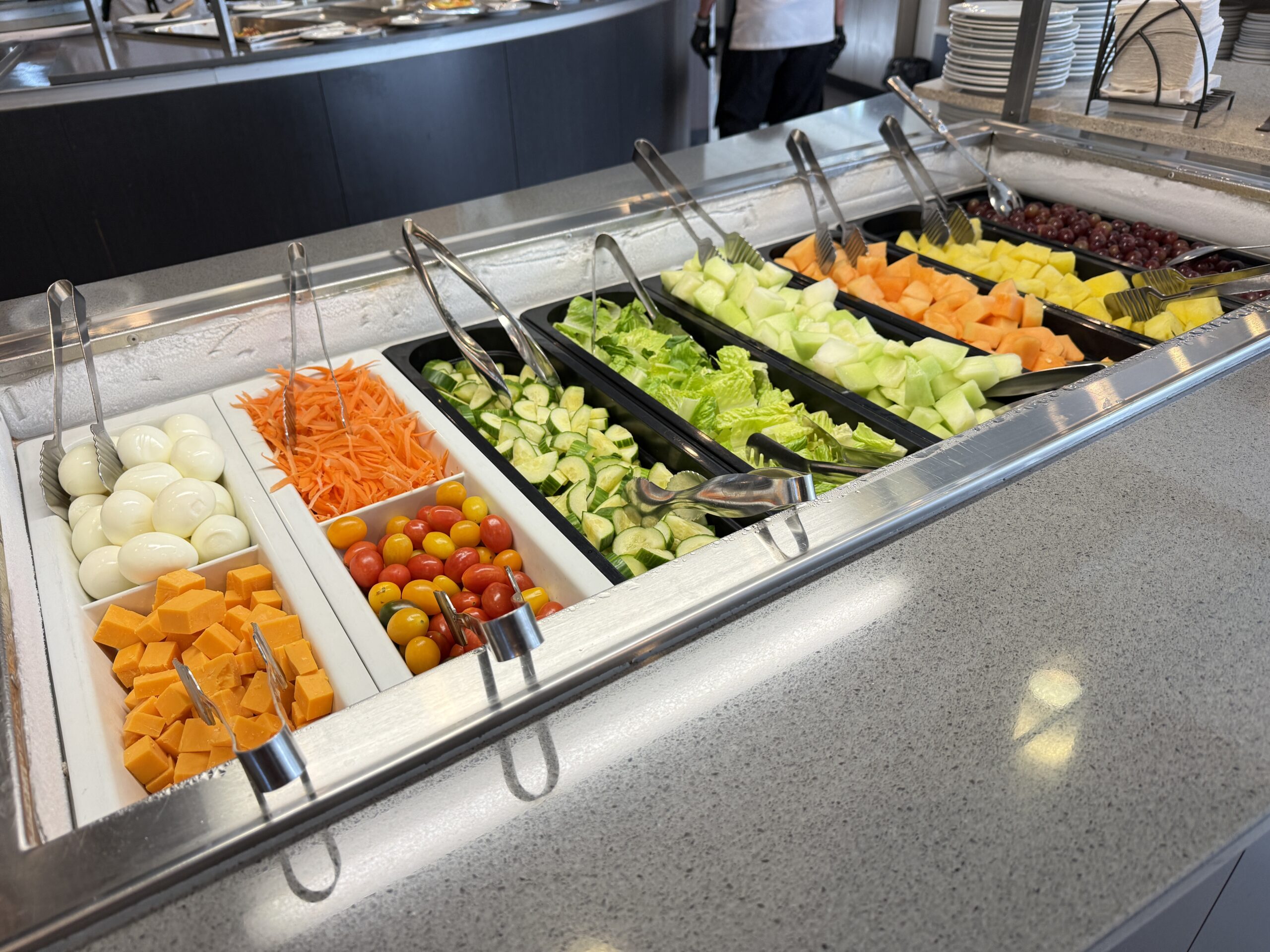 Salad and fresh fruit bar at Sunday Brunch Club