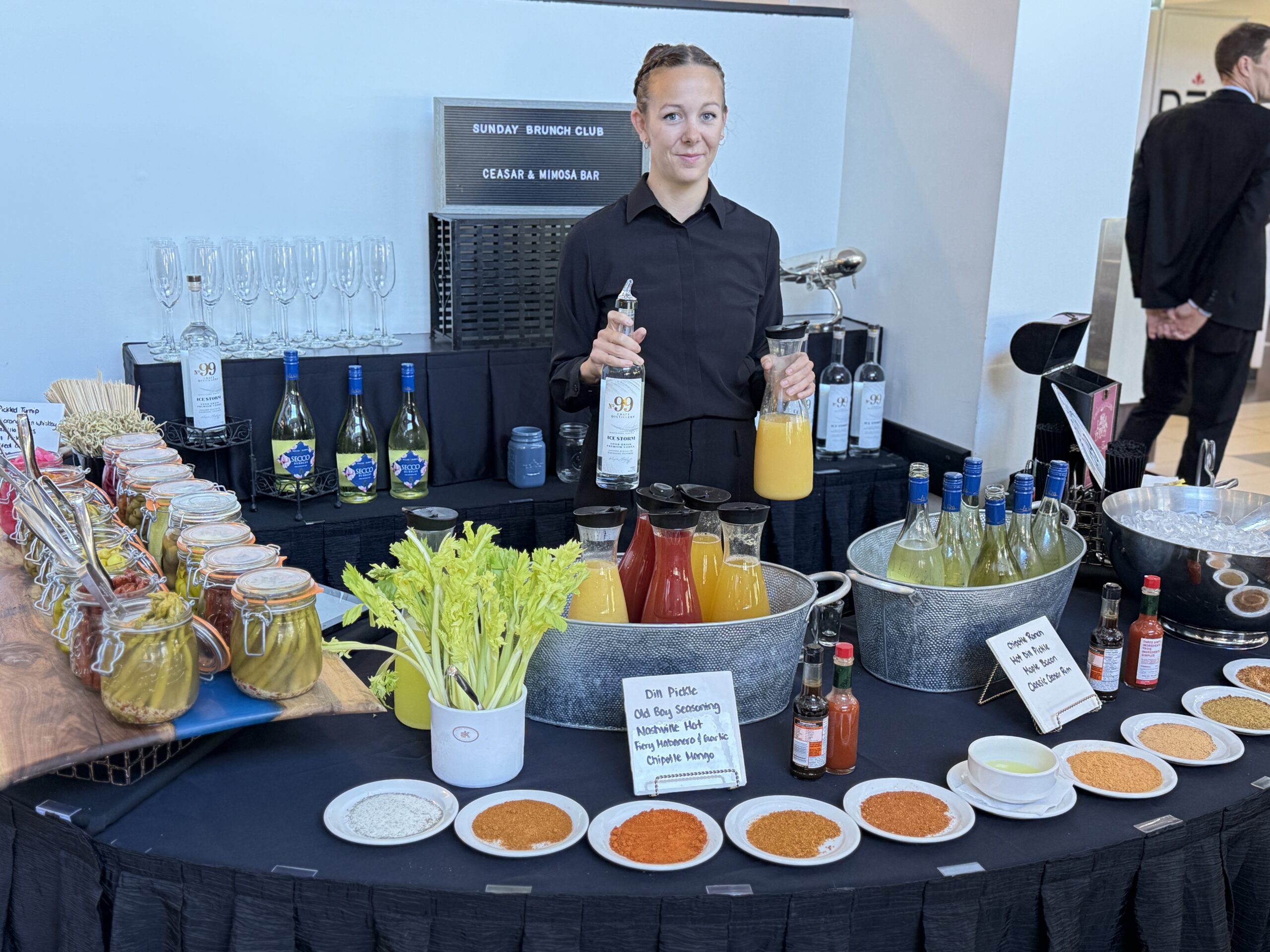 Bartender at the Caesar Bar during Sunday Brunch Club at Propeller Restaurant